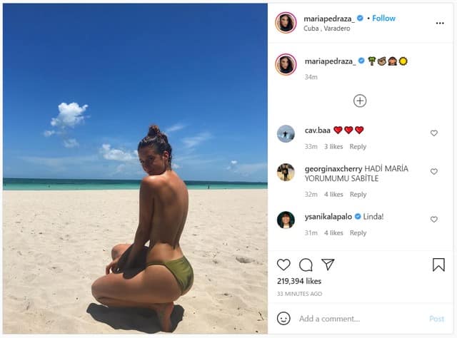 María Pedraza (La Casa de Papel) sexy en topless à la plage à Cuba !